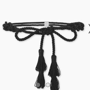NWT WHBM Black Rope Tie Belt Sz XL